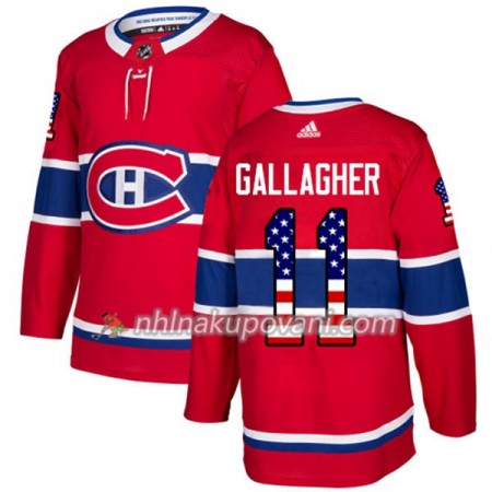 Montreal Canadiens Dresy Brendan Gallagher 11 2017-2018 USA Flag Fashion Černá Adidas Authentic - Pánské